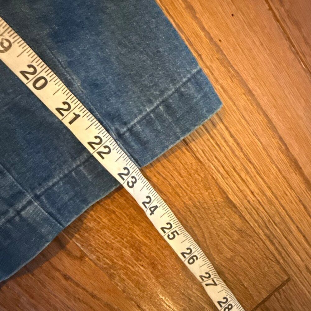 Talbots vintage denim faux suede trim Nehru collar shacket size small petite - Picture 7 of 11